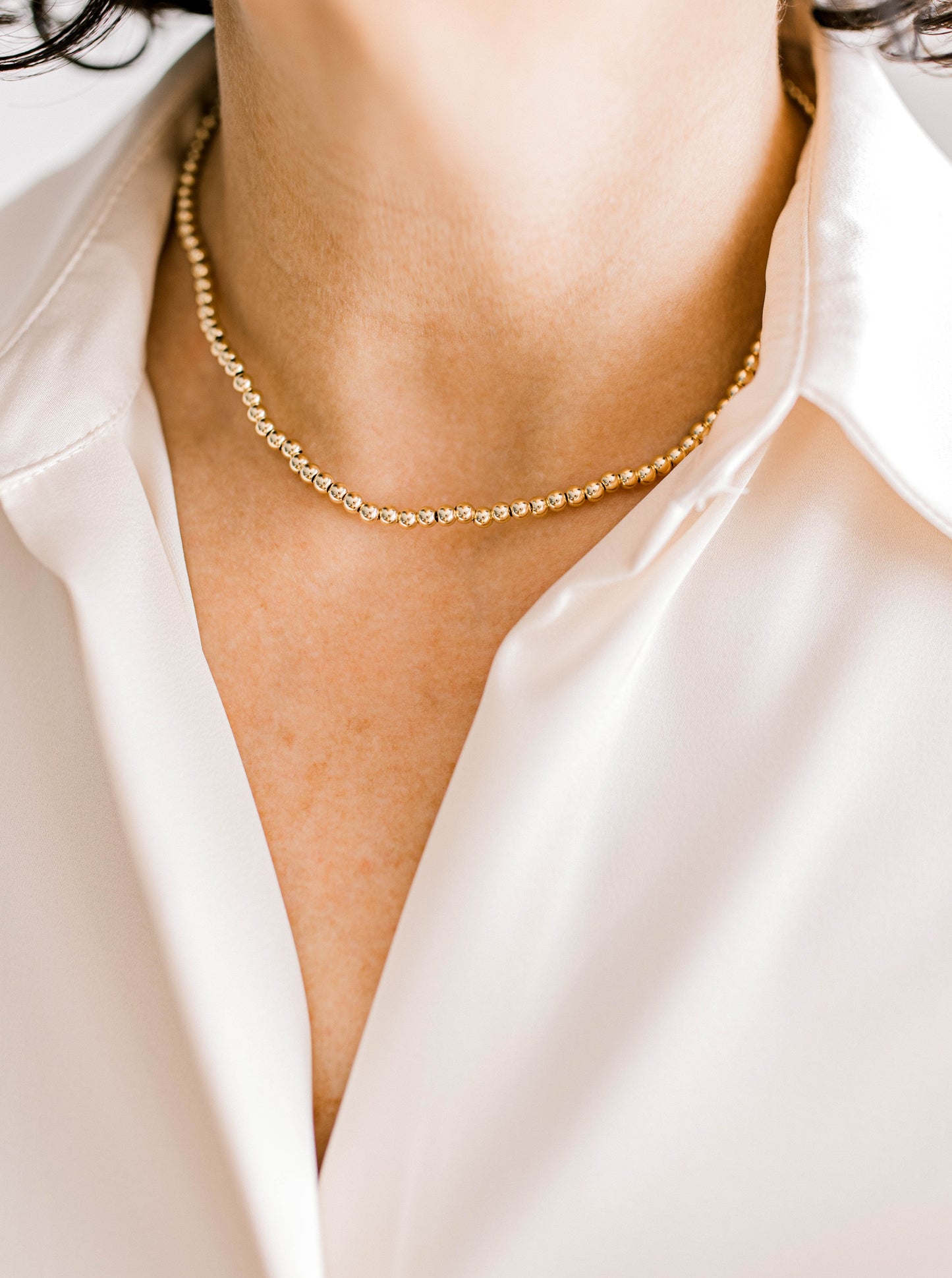 Beautiful, dainty, and perfect for stacking! These necklaces can easily take you from your work out to a night out! Hand strung with love on and all materials proudly made in the USA.
14k gold filled beads or .925 sterling silver
3mm, 4mm, and 5mm
Available in 15 inch or 17 inch.
*extended sizing available upon request*