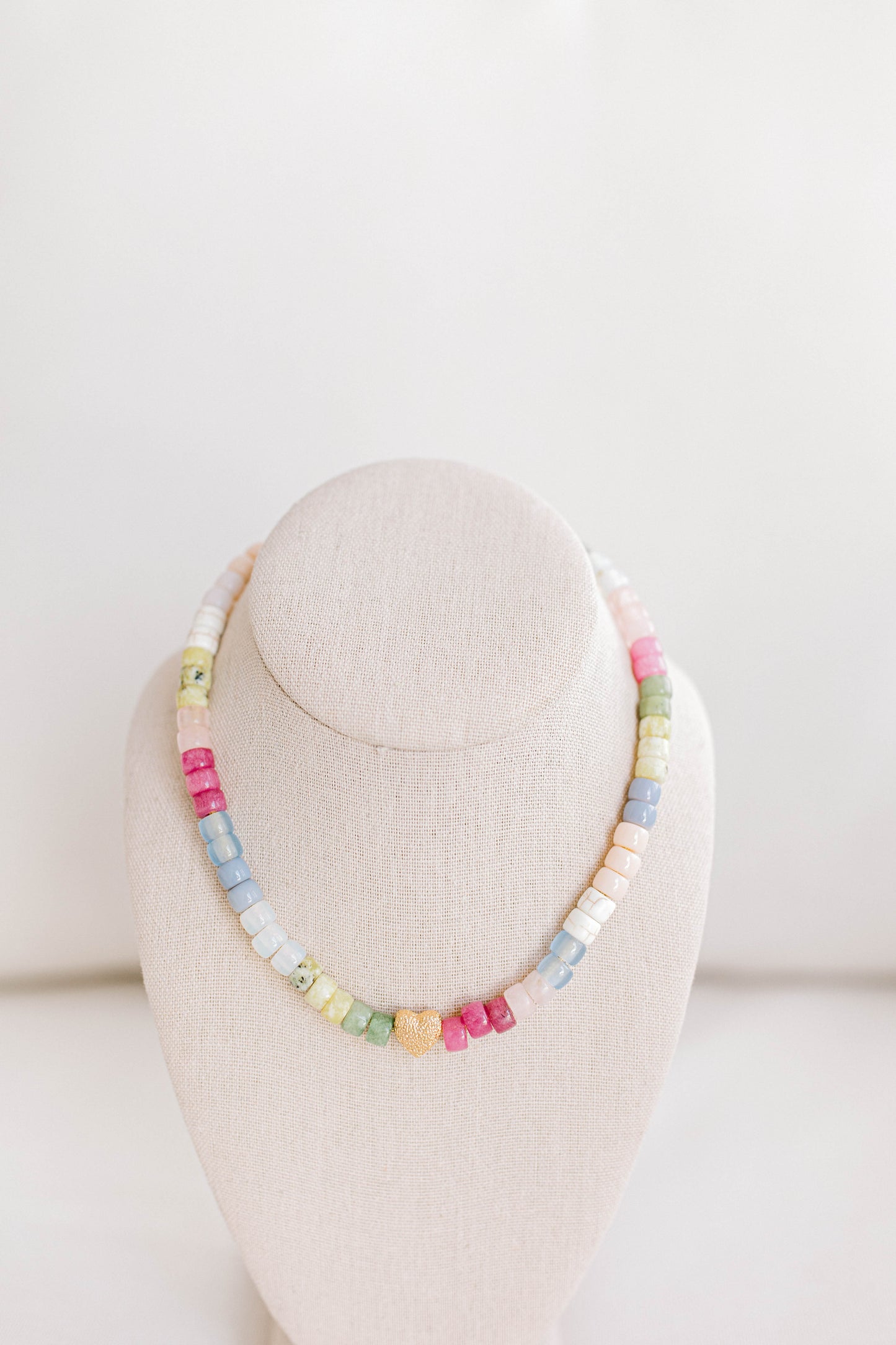 This beautiful necklace is made with forte gemstones and 18k gold filled stardust spacer beads that are strung on lurex cord with an adjustable sliding knot. This necklace can be personalized with 18k gold filled stardust letters and/or heart beads. If you want to add letter beads, please put what letter beads you would like with your necklace in the personalization box. Any custom features no listed in the bead options, please also put in the personalization box.