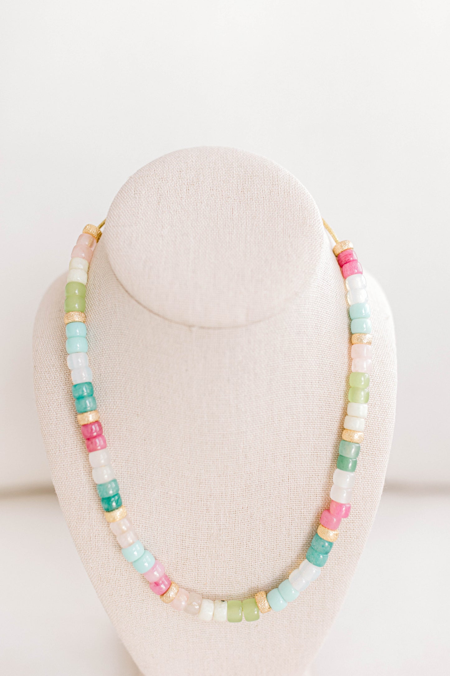 This beautiful necklace is made with forte gemstones and 18k gold filled stardust spacer beads that are strung on lurex cord with an adjustable sliding knot. This necklace can be personalized with 18k gold filled stardust letters and/or heart beads. If you want to add letter beads, please put what letter beads you would like with your necklace in the personalization box. Any custom features no listed in the bead options, please also put in the personalization box.
