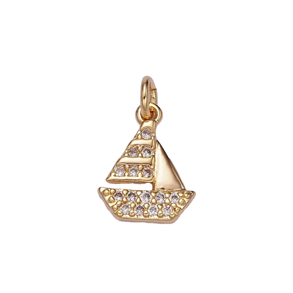 A 14k gold filled saiboat charm made perfectly for your custom made Pearly Pie charm necklace.