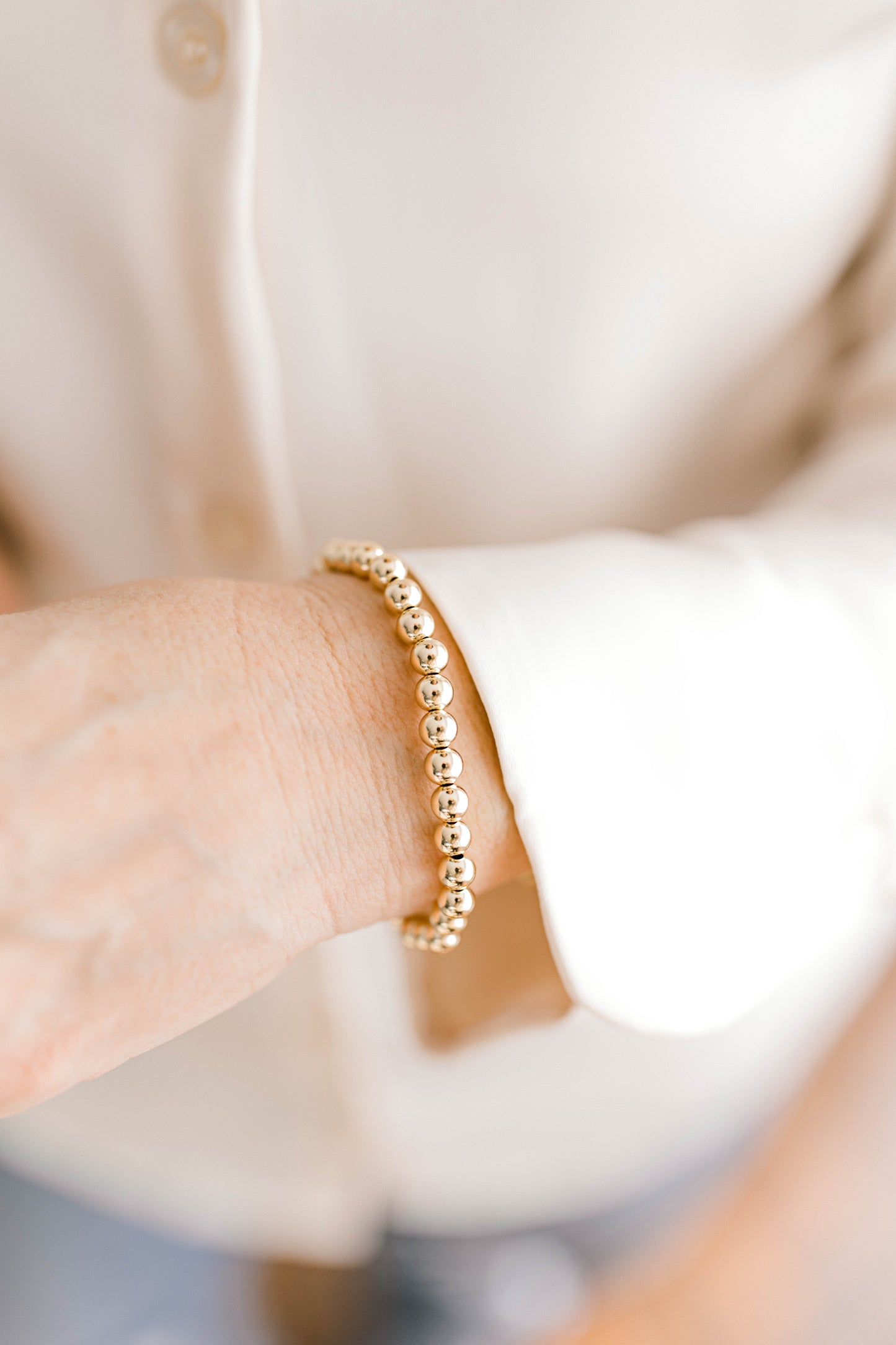 Beautiful, dainty, and perfect for stacking! These bracelets can easily take you from your work out to a night out! Hand strung with love on durable, stretchy elastic with all materials proudly made in the USA.
* 14k gold filled beads or .925 sterling silver
* 3mm, 4mm, 5mm, 6mm, and 7mm options