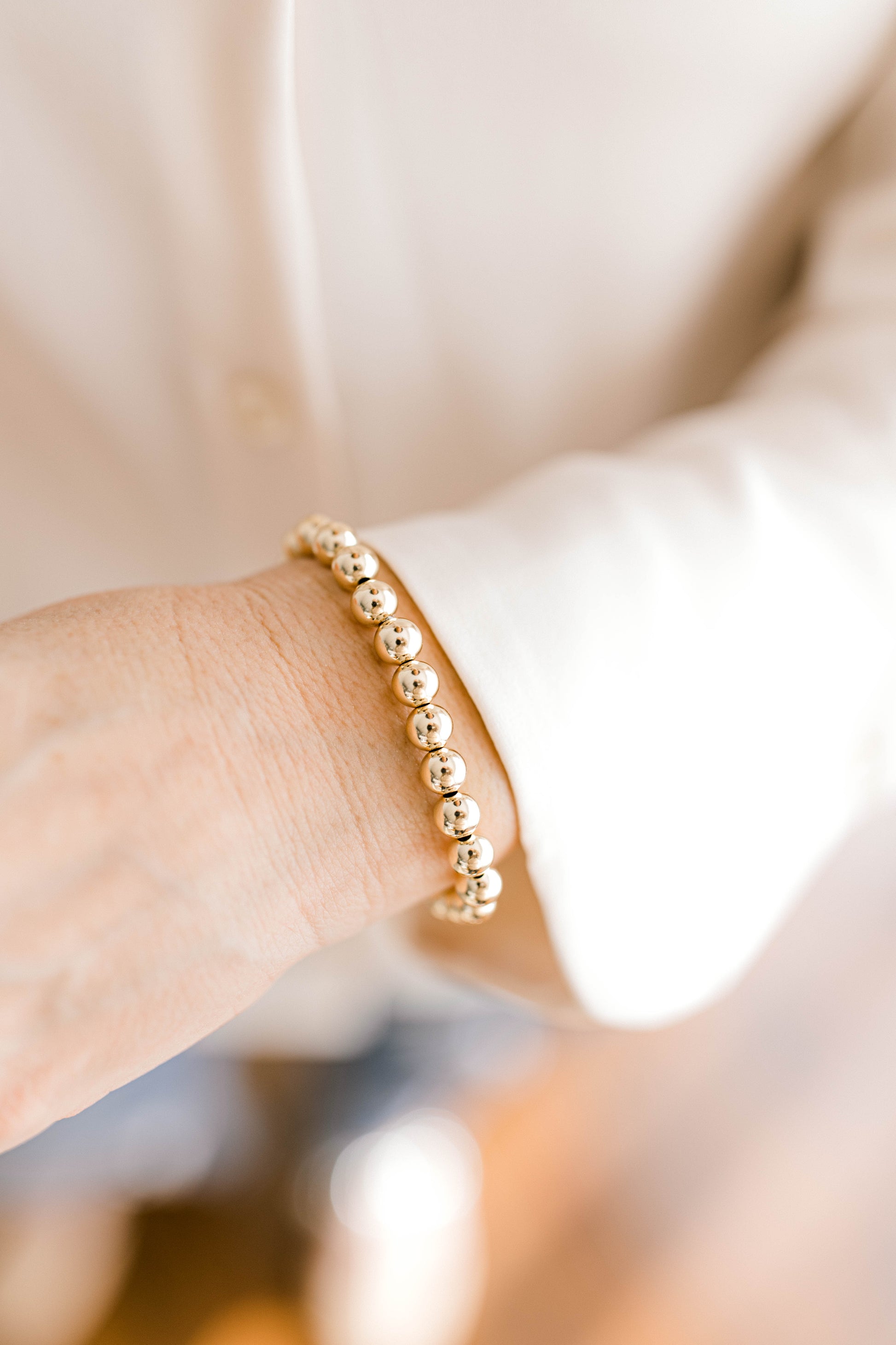 Beautiful, dainty, and perfect for stacking! These bracelets can easily take you from your work out to a night out! Hand strung with love on durable, stretchy elastic with all materials proudly made in the USA.
* 14k gold filled beads or .925 sterling silver
* 3mm, 4mm, 5mm, 6mm, and 7mm options