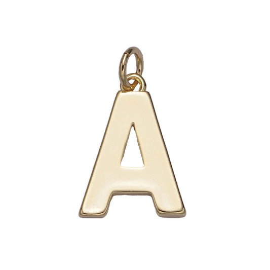 A simple 14k gold filled minimalist "A" charm for your perfect custom made charm necklace.