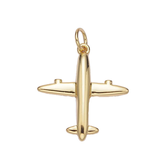 A 14k gold filled airplane charm made perfectly for your custom made Pearly Pie charm necklace.