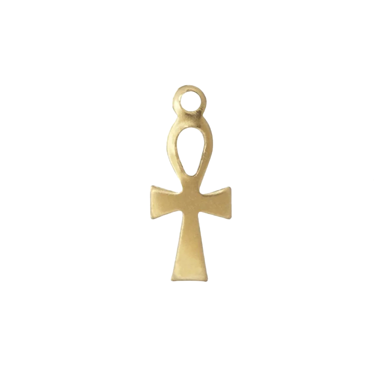 A 14k gold filled ankh charm made perfectly for your custom made Pearly Pie charm jewelry.