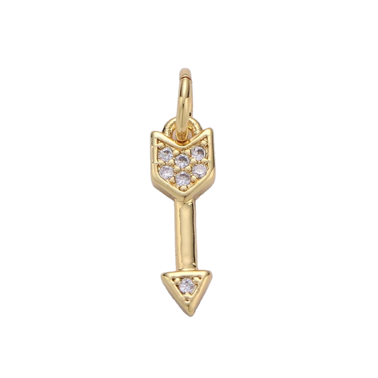 A 14k gold filled arrow charm perfect for your custom made Pearly Pie charm jewelry.