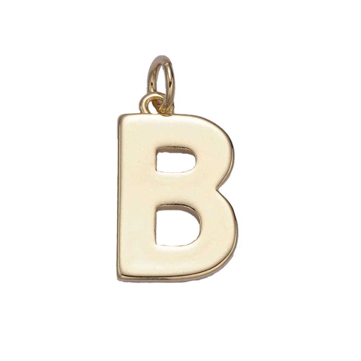 A simple 14k gold filled minimalist "B" charm for your perfect custom made charm necklace.