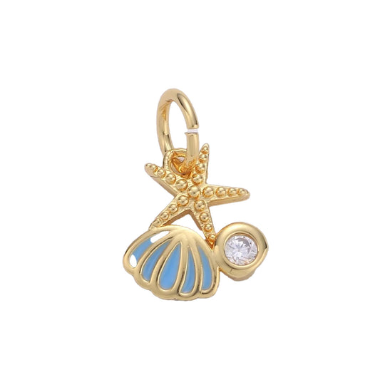 A simple 14k gold filled beach charm for your perfect custom made charm necklace.