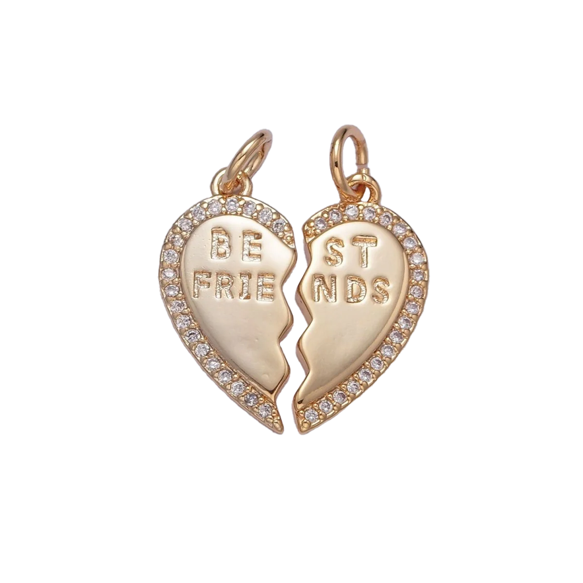 A 14k gold filled best friends charm perfect for your custom made Pearly Pie charm jewelry.