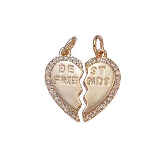 A 14k gold filled best friends charm perfect for your custom made Pearly Pie charm jewelry.