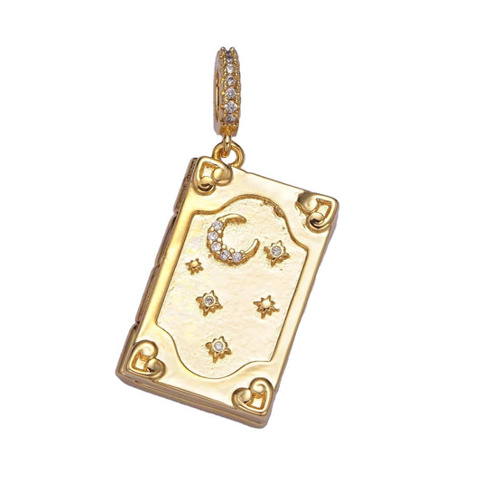 A 14k gold filled book charm made perfectly for your custom made Pearly Pie charm necklace.