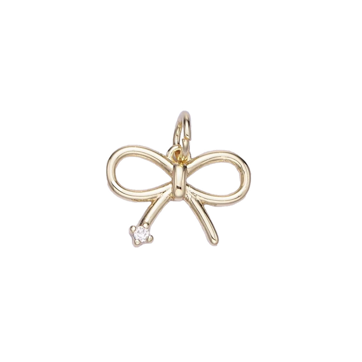 A 14k gold filled mini bow charm made perfectly for your custom made Pearly Pie charm necklace.