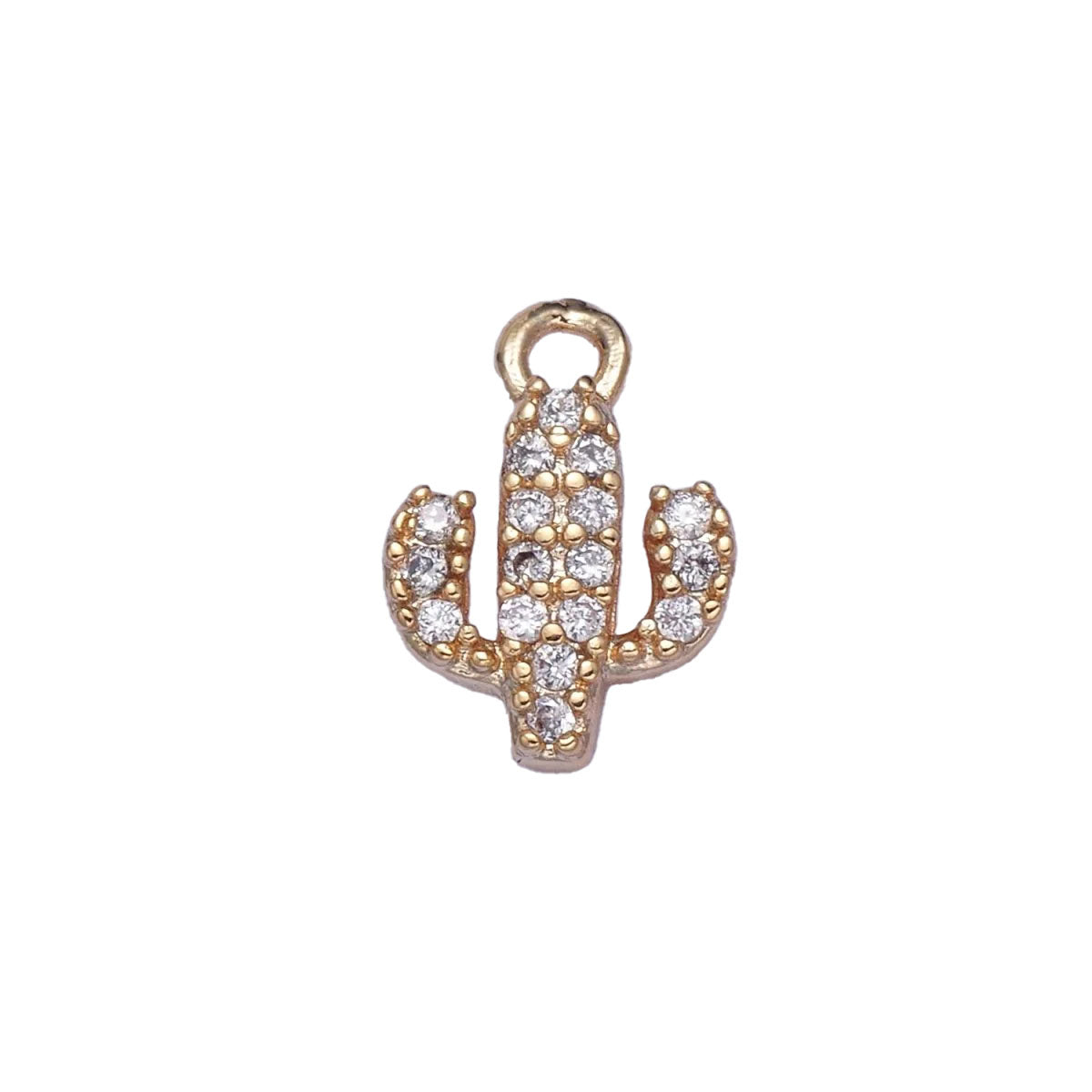 A simple 14k gold filled cactus charm for your perfect custom made charm necklace.