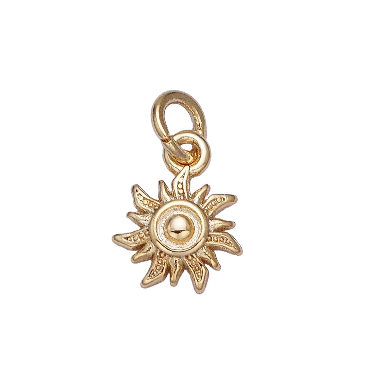 A 14k gold filled celestial sun charm made perfectly for your custom made Pearly Pie charm necklace.