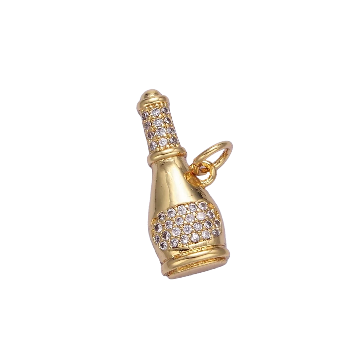 A 14k gold filled champagne charm made perfectly for your custom made Pearly Pie charm jewelry.