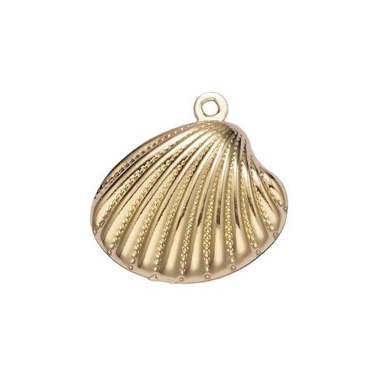 A 14k gold filled clamshell charm made perfectly for your custom made Pearly Pie charm necklace.