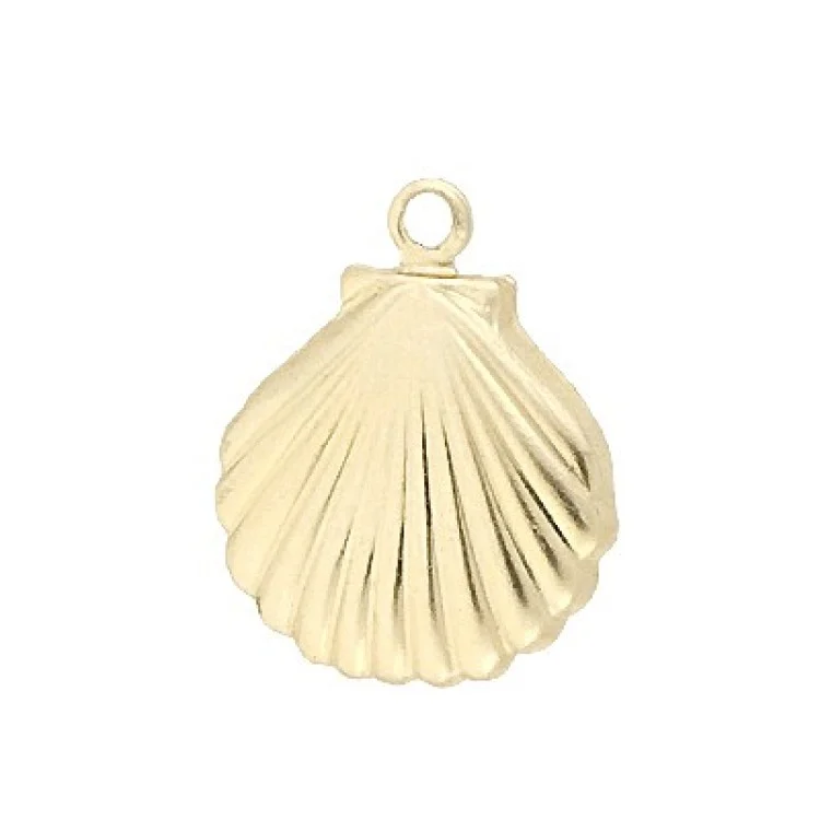 A 14k gold filled clamshell charm made perfectly for your custom made Pearly Pie charm jewelry.