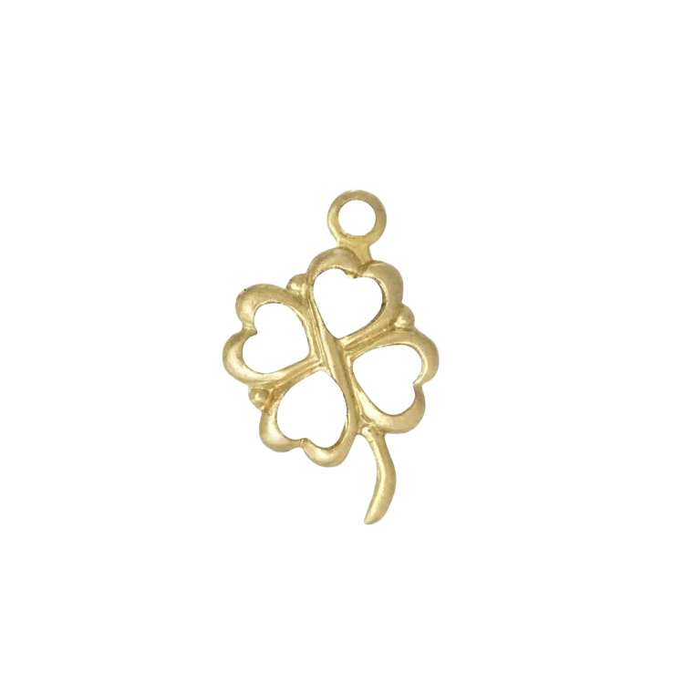 A 14k gold filled clover charm made perfectly for your custom made Pearly Pie charm jewelry.