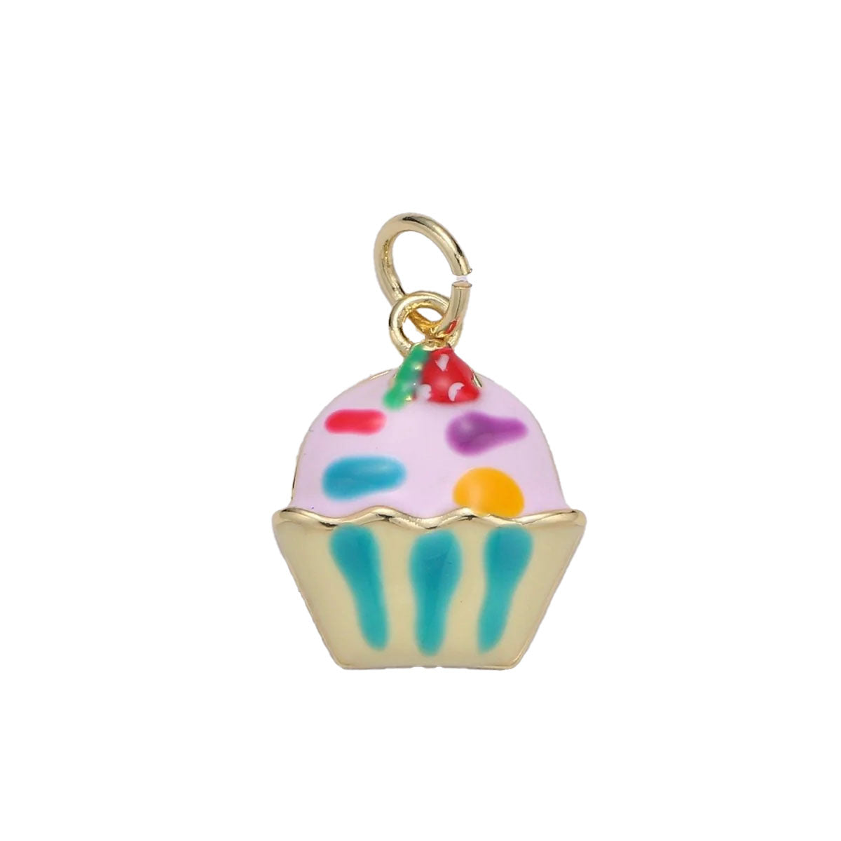 A 14k gold filled cupcake charm made perfectly for your custom made Pearly Pie charm necklace.