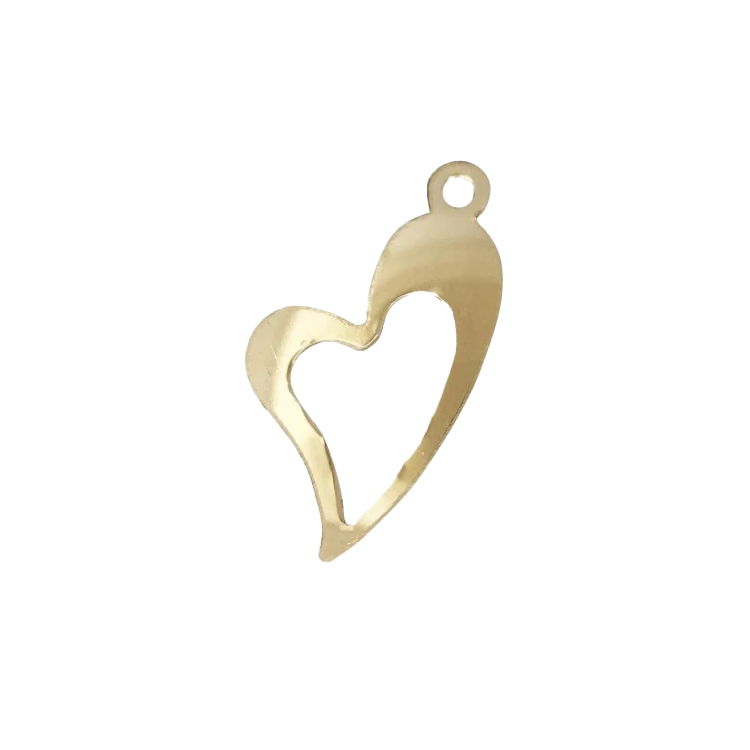 A 14k gold filled curved heart charm made perfectly for your custom made Pearly Pie charm jewelry.