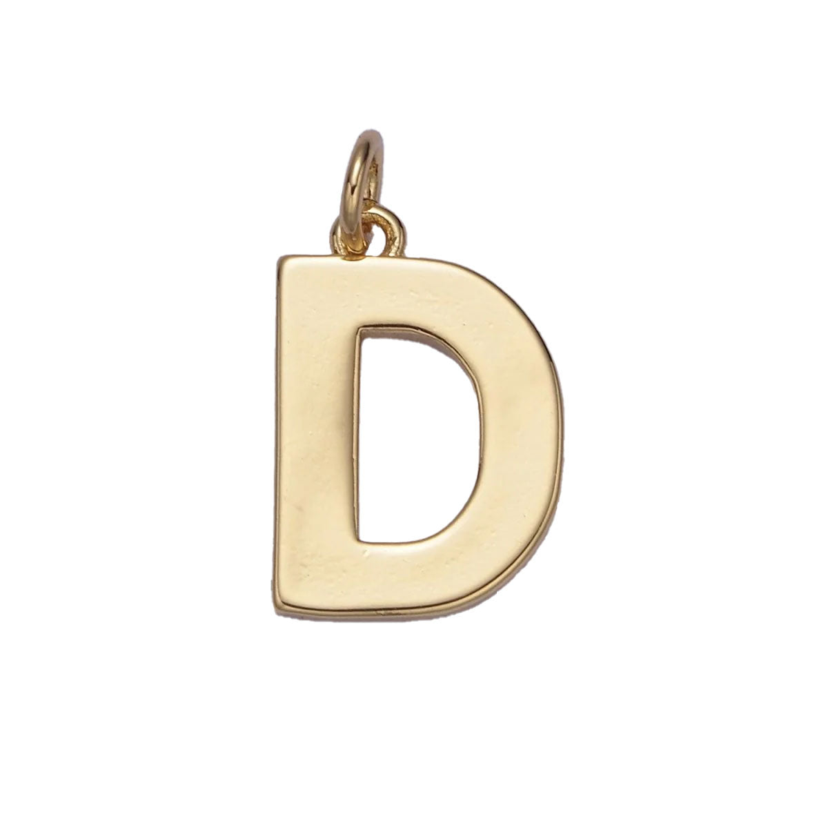 A simple 14k gold filled minimalist "D" charm for your perfect custom made charm necklace.