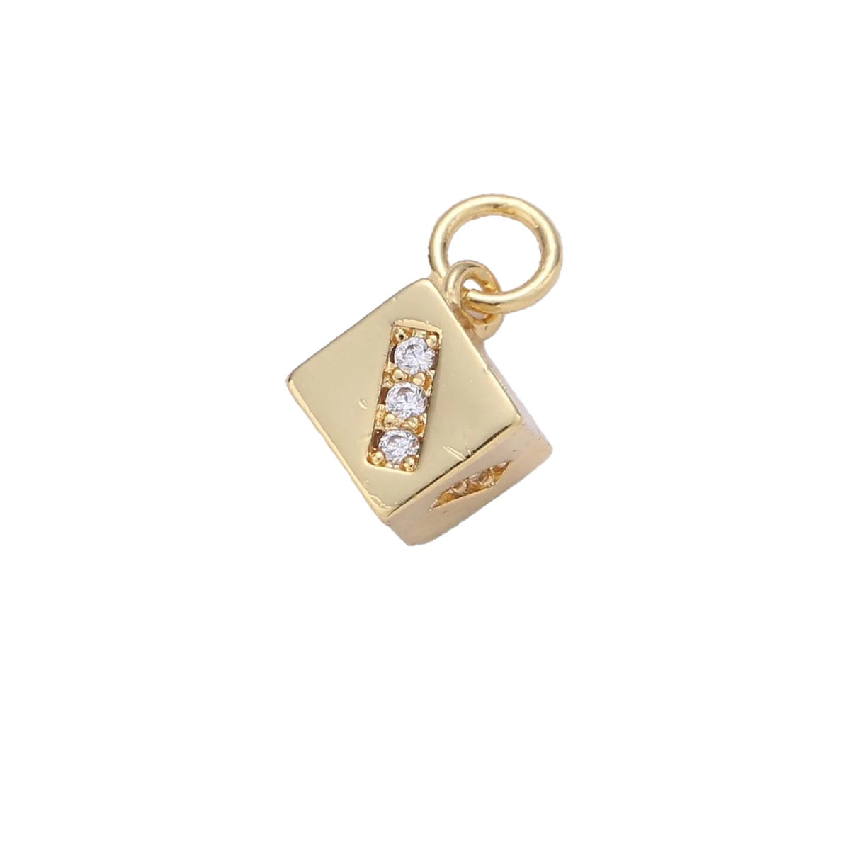 A simple 14k gold filled dice charm for your perfect custom made charm necklace.