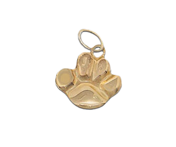 A 14k gold filled dog paw charm made perfectly for your custom made Pearly Pie charm jewelry.