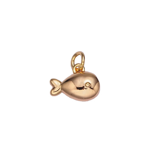 A 14k gold filled small fish charm made perfectly for your custom made Pearly Pie charm necklace.