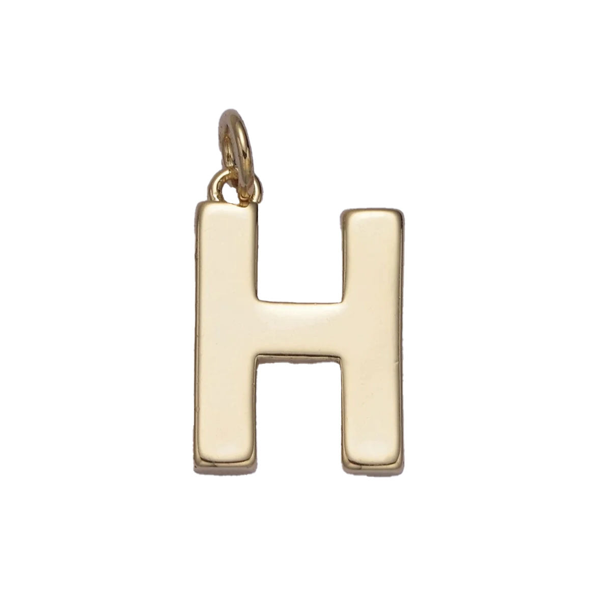 A simple 14k gold filled minimalist "H" charm for your perfect custom made charm necklace.