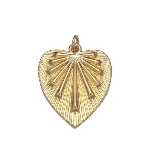 A 14k gold filled heart burst charm made perfectly for your custom made Pearly Pie charm necklace.