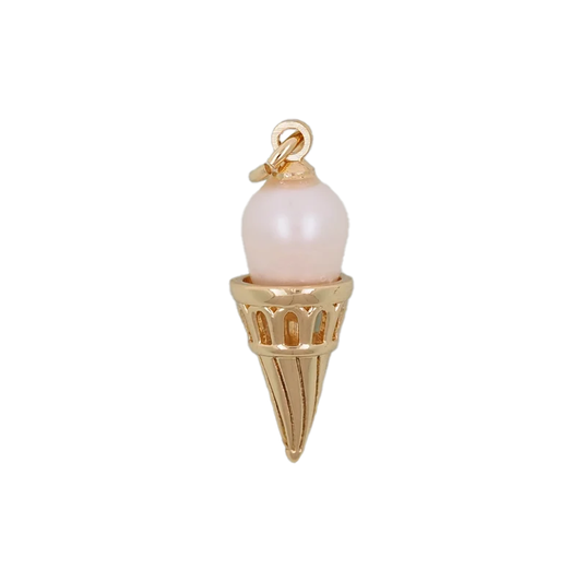 A 14k gold filled ice cream charm made perfectly for your custom made Pearly Pie charm jewelry.