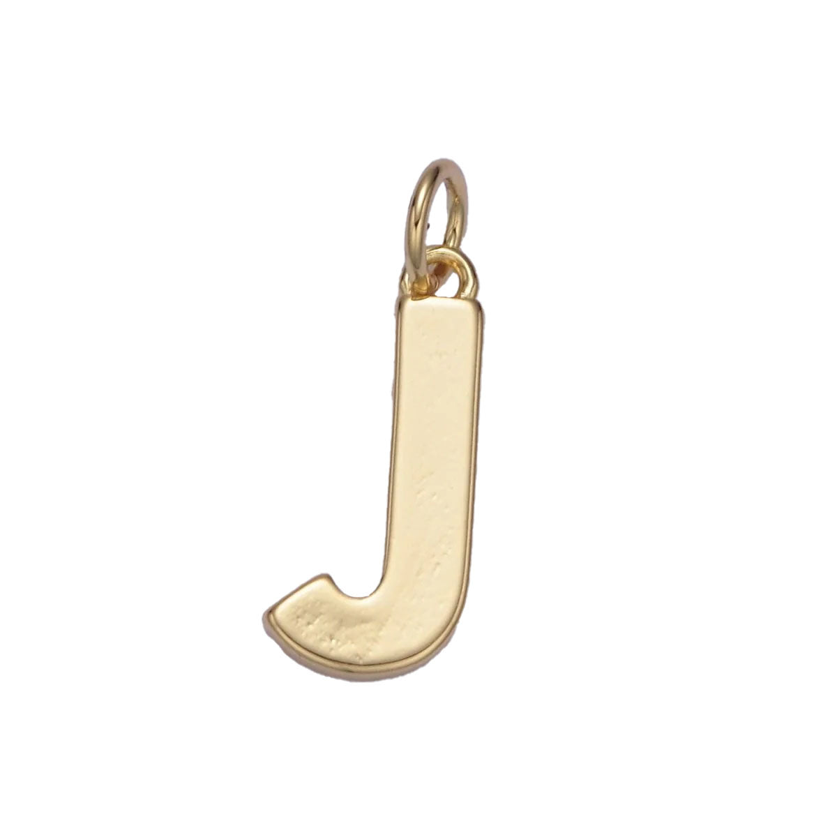 A simple 14k gold filled minimalist "J" charm for your perfect custom made charm necklace.