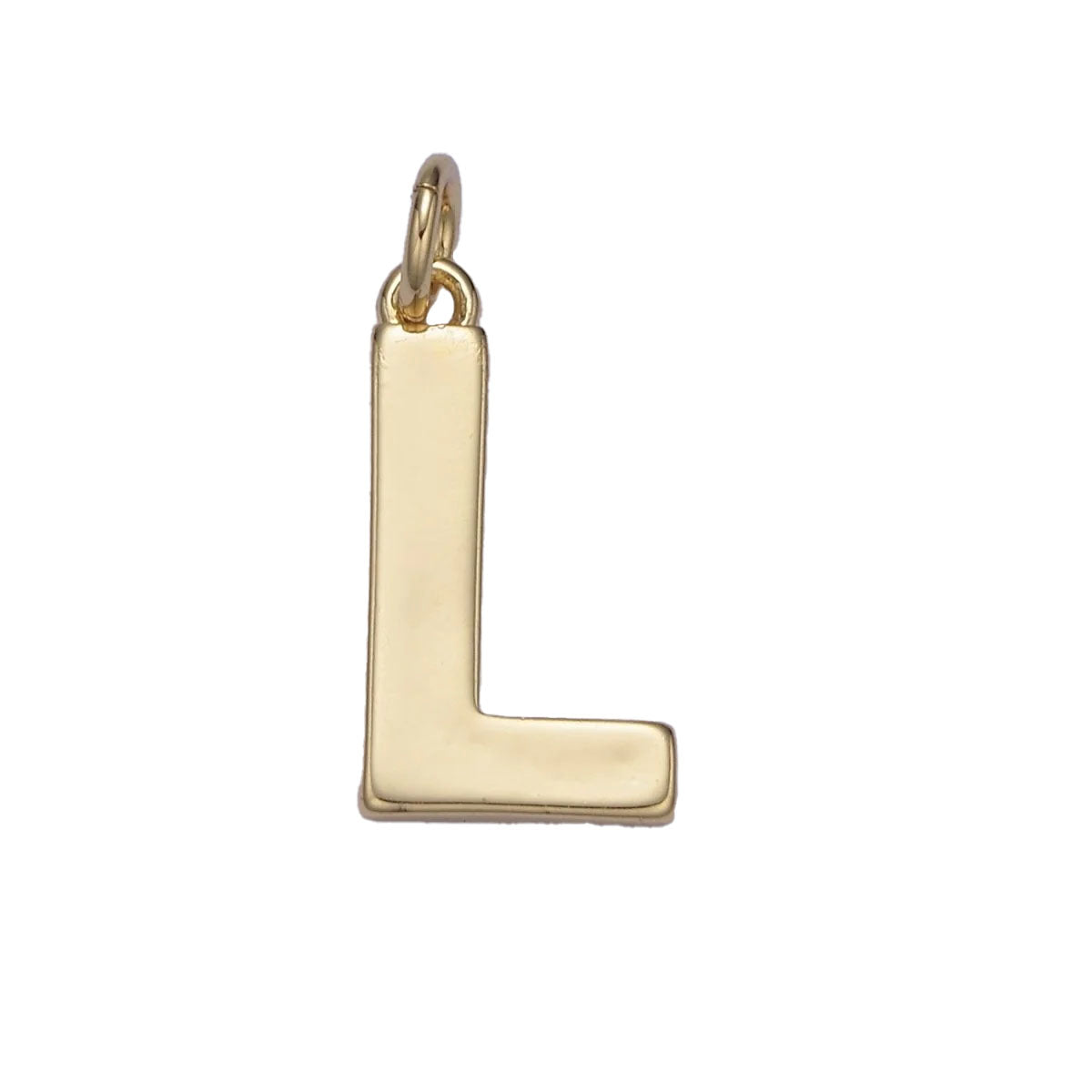 A simple 14k gold filled minimalist "L" charm for your perfect custom made charm necklace.