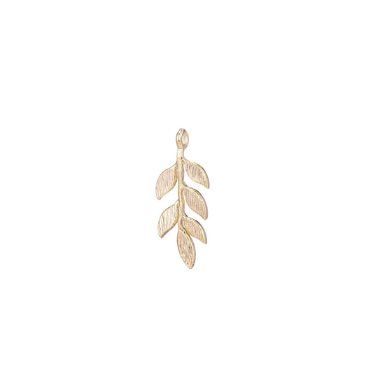 A 14k gold filled laurel leaf charm made perfectly for your custom made Pearly Pie charm necklace.