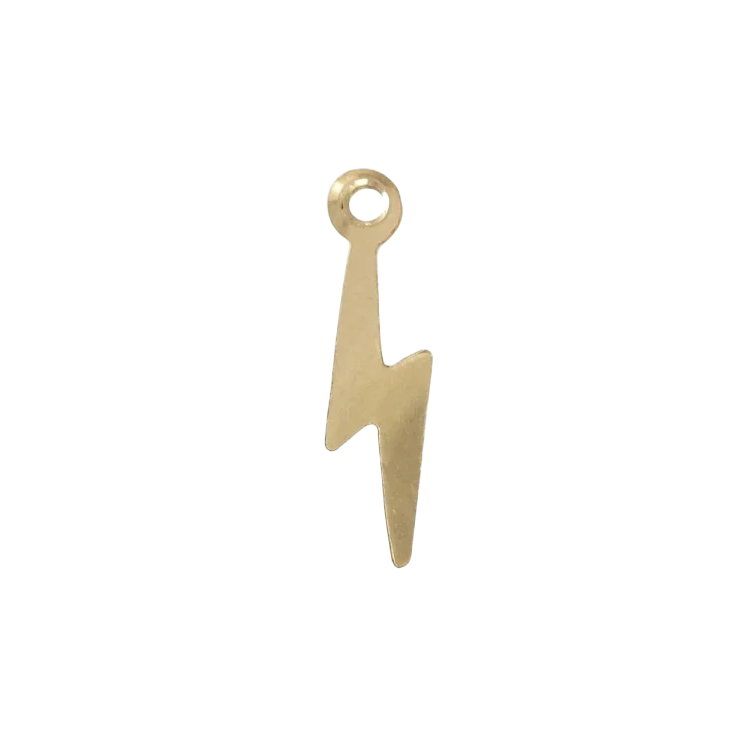 A 14k gold filled lightning bolt charm made perfectly for your custom made Pearly Pie charm jewelry.