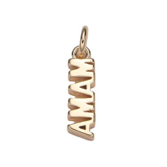 A 14k gold filled mama charm made perfectly for your custom made Pearly Pie charm necklace.