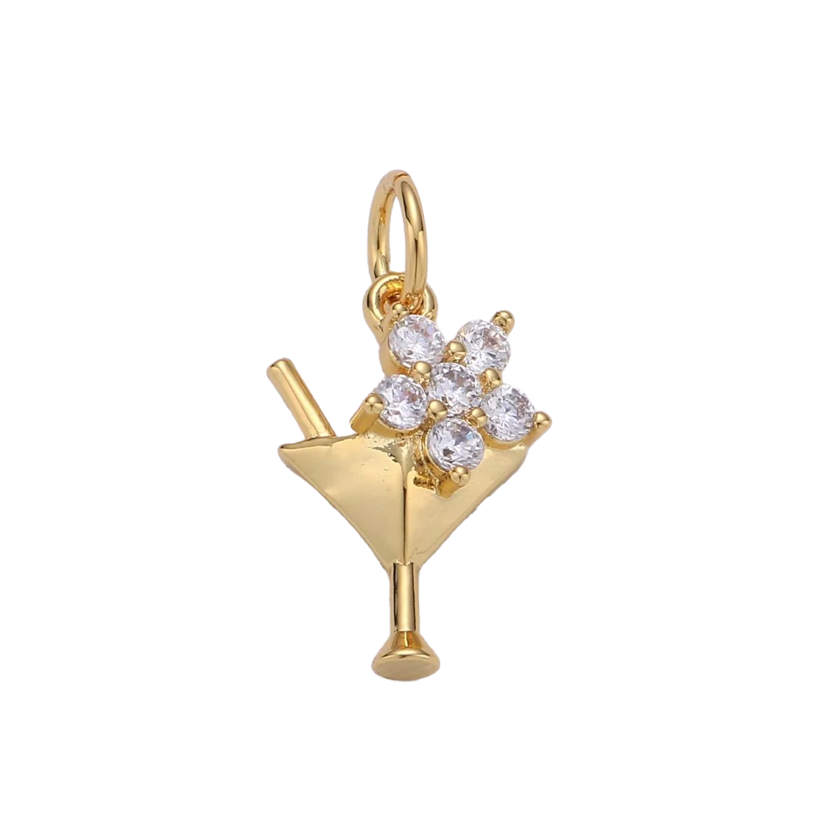 A 14k gold filled martini charm made perfectly for your custom made Pearly Pie charm jewelry.