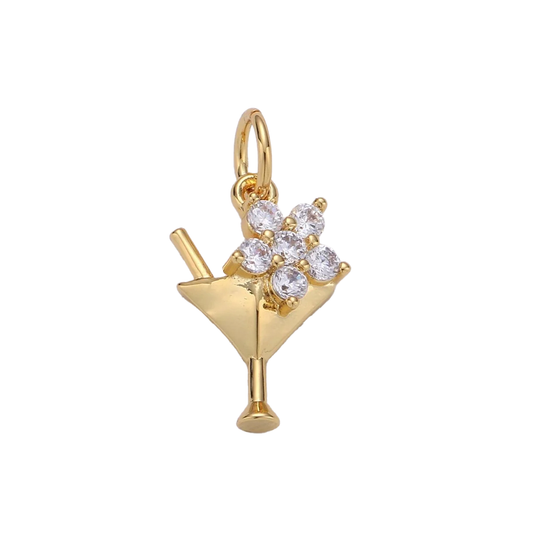 A 14k gold filled martini charm made perfectly for your custom made Pearly Pie charm jewelry.