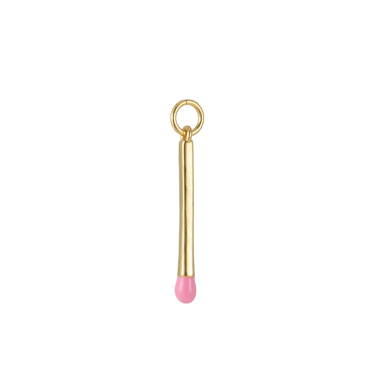 A 14k gold filled pink matchstick charm perfect for your custom made Pearly Pie charm jewelry.