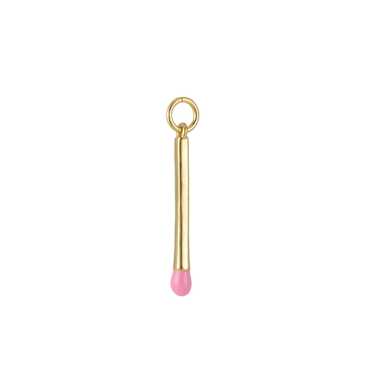 A 14k gold filled pink matchstick charm perfect for your custom made Pearly Pie charm jewelry.