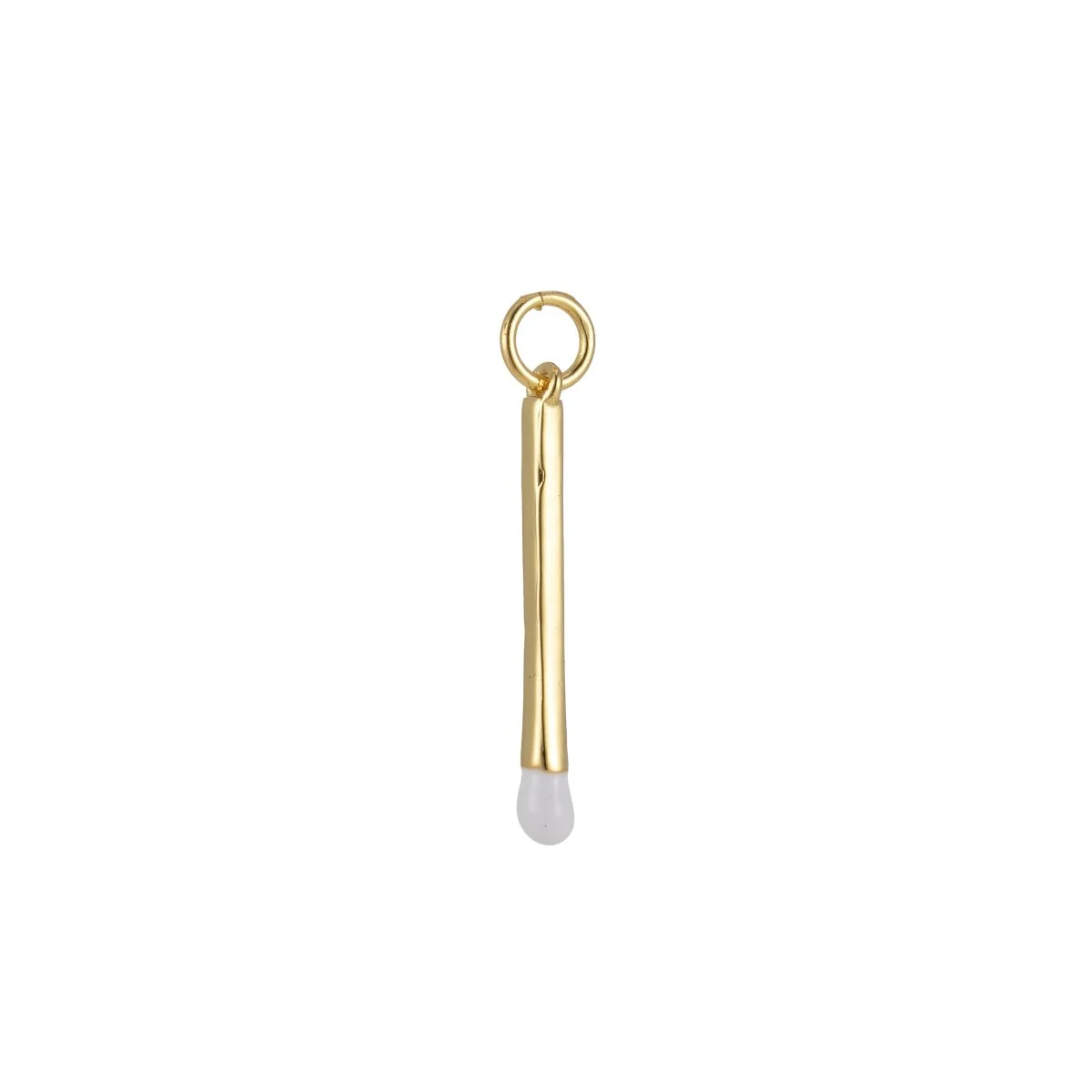 A 14k gold filled white matchstick charm perfect for your custom made Pearly Pie charm jewelry.