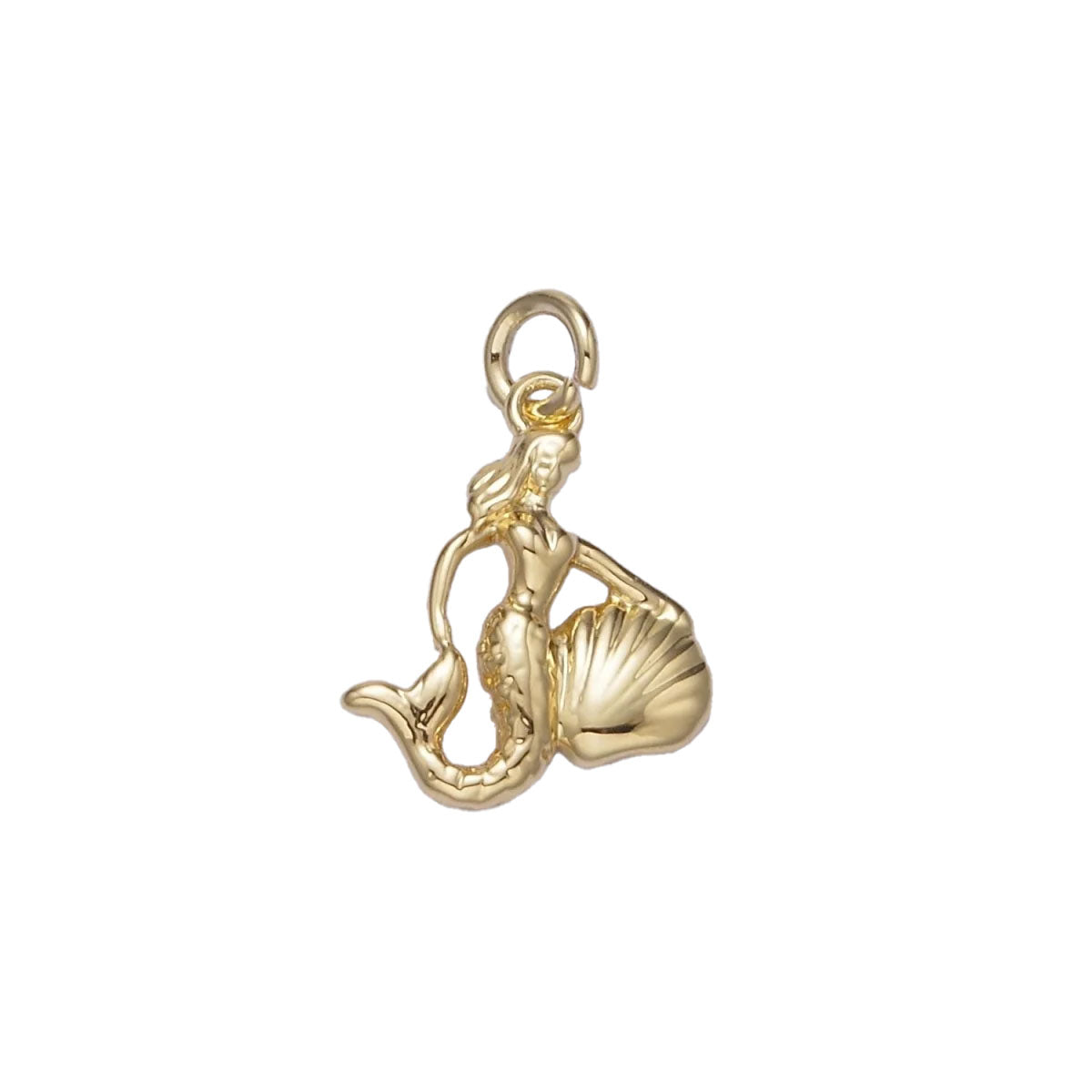 A 14k gold filled mermaid charm made perfectly for your custom made Pearly Pie charm necklace.