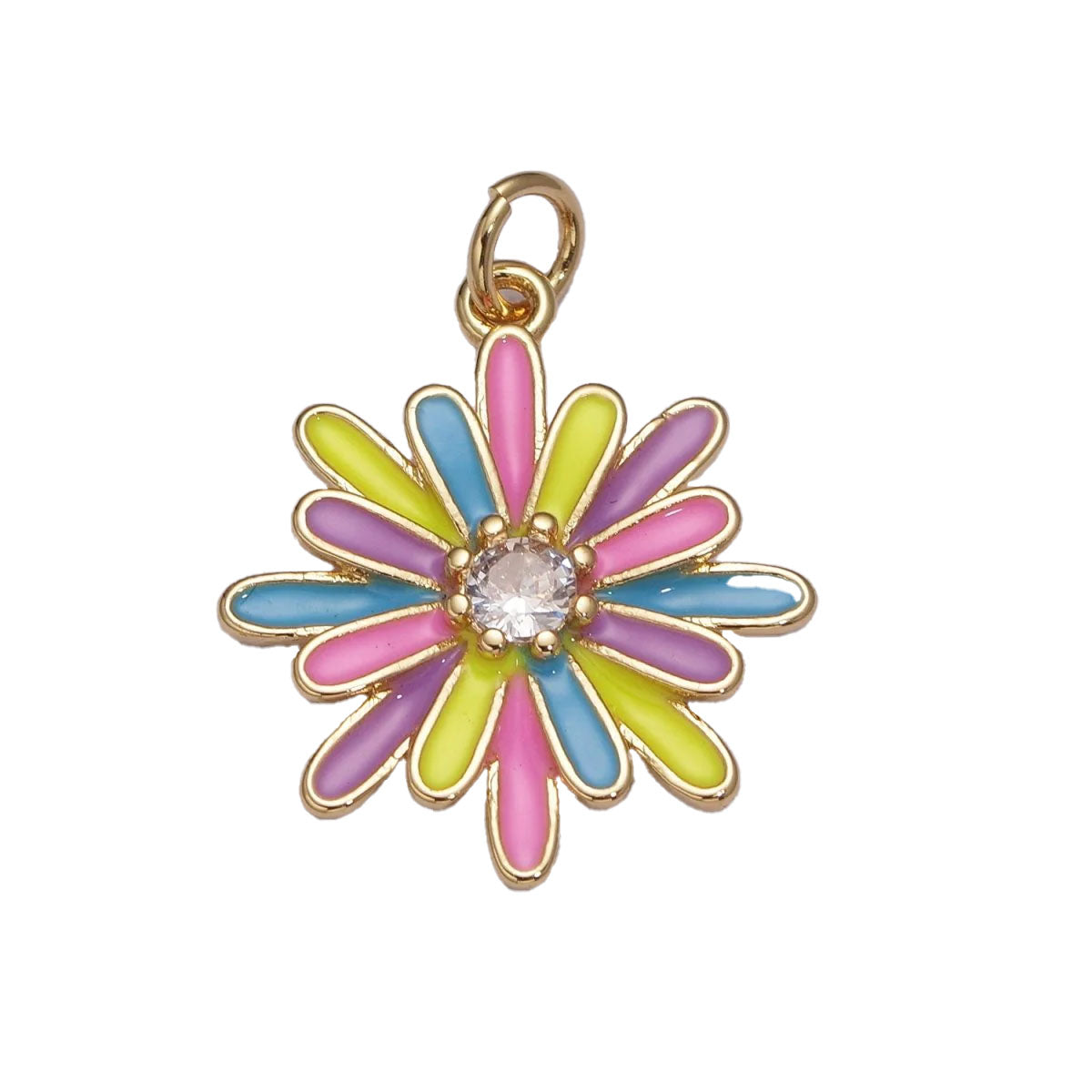 A 14k gold filled pastel daisy charm made perfectly for your custom made Pearly Pie charm necklace.