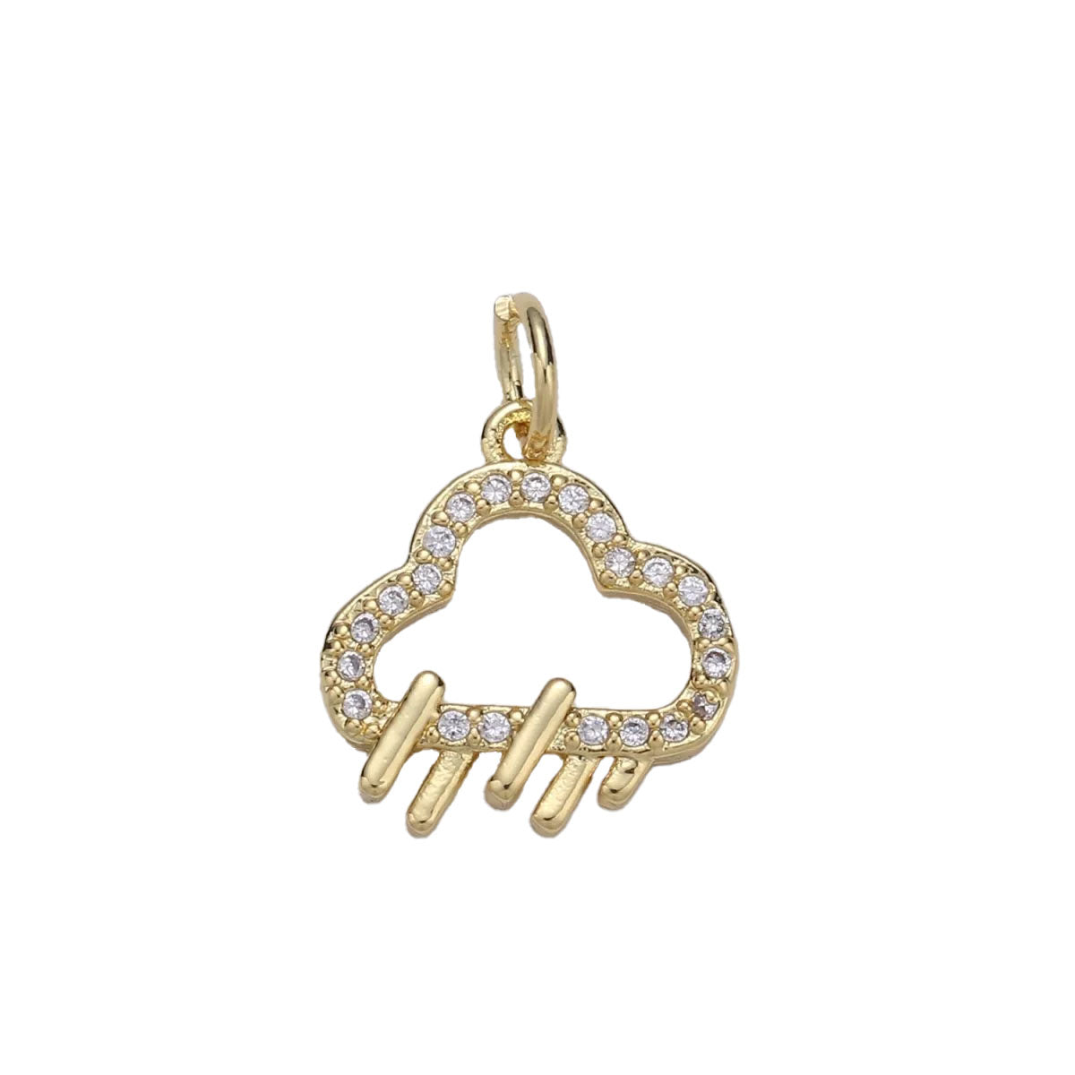 A simple 14k gold filled rain cloud charm for your perfect custom made charm necklace.