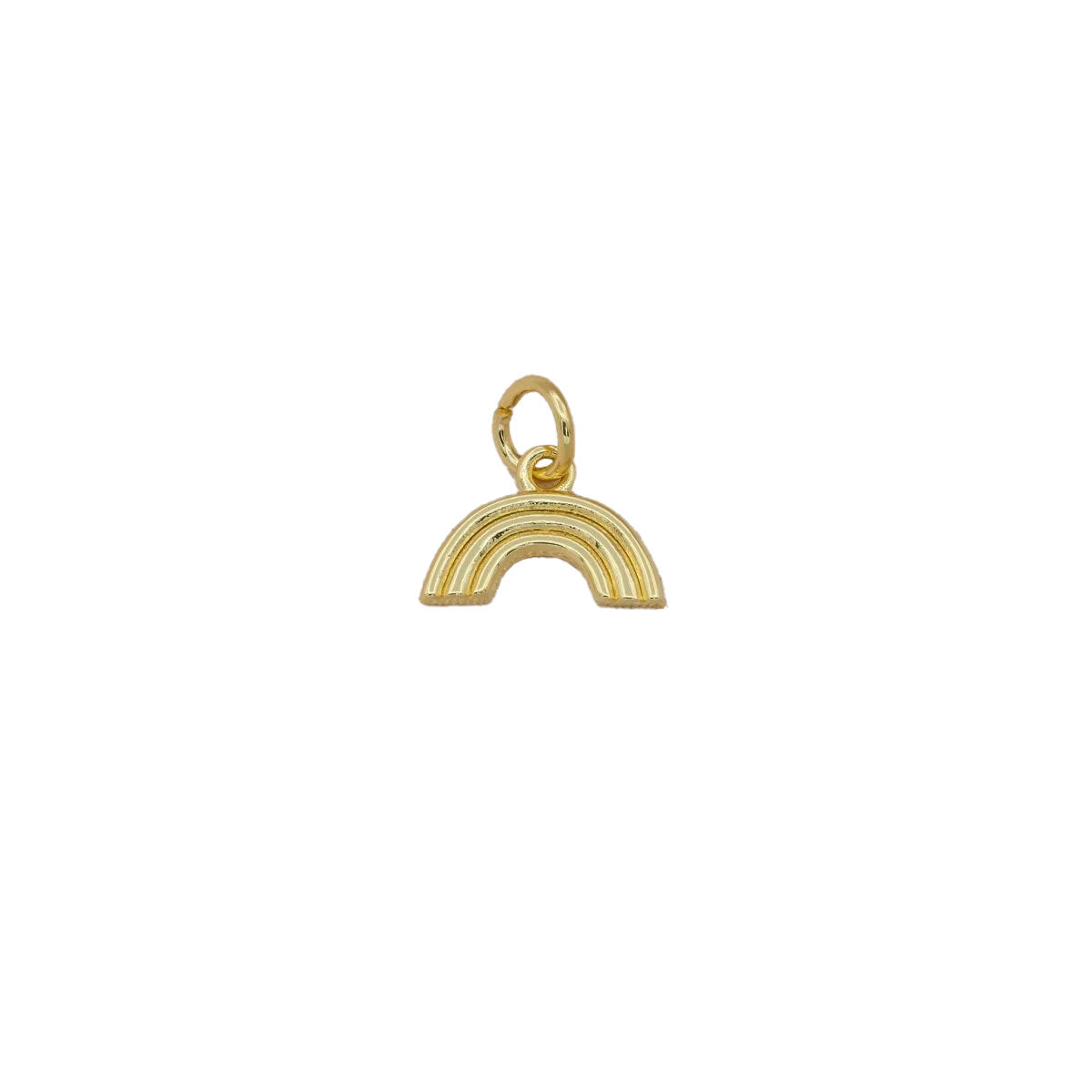 A simple 14k gold filled mini rainbow charm for your perfect custom made charm necklace.