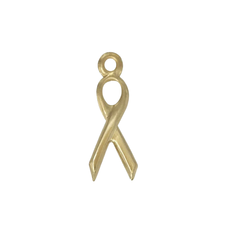 A 14k gold filled ribbon charm made perfectly for your custom made Pearly Pie charm jewelry.