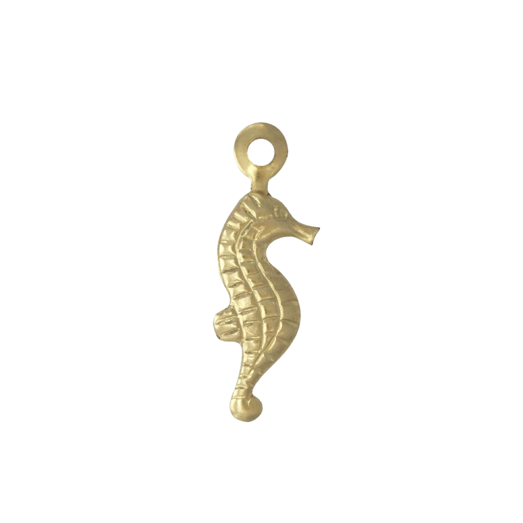 A 14k gold filled sea horse charm made perfectly for your custom made Pearly Pie charm jewelry.