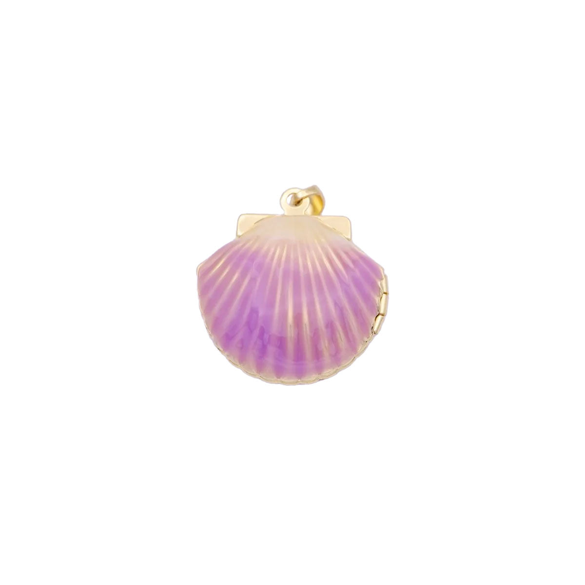 A simple 14k gold filled purple seashell charm for your perfect custom made charm necklace.