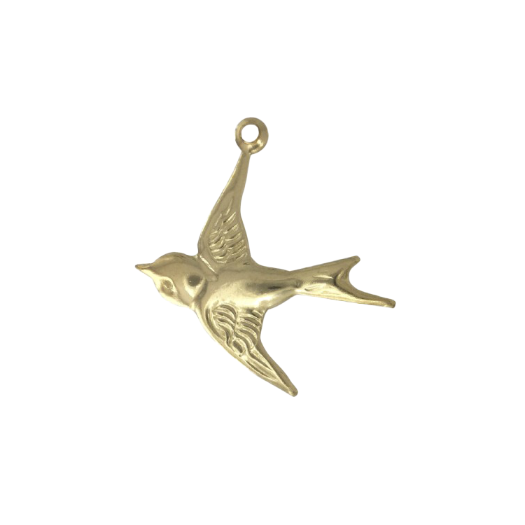 A 14k gold filled sparrow charm made perfectly for your custom made Pearly Pie charm jewelry.