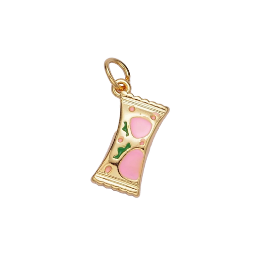 A 14k gold filled strawberry sweets charm made perfectly for your custom made Pearly Pie charm jewelry.